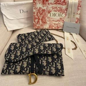 Dior Oblique Trotter Wallet on a Chain
